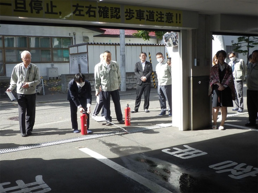 自衛消防訓練の様子